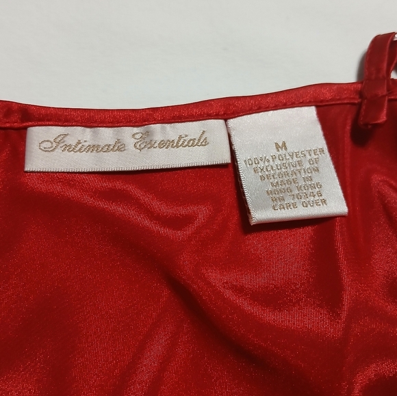 Elegant Red Satin Nightgown with Lace Trim - Picture 10 of 10